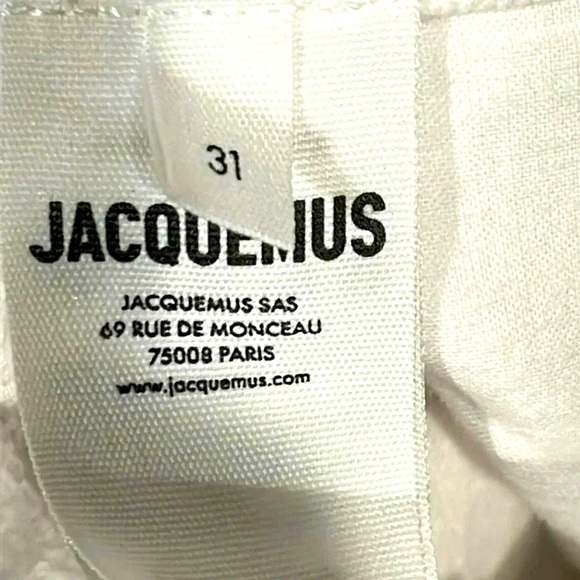 NWT JACQUEMUS LE CHOUCHOU Le de Nîmes Linon High Rise Straight Jeans White Denim - Picture 13 of 13